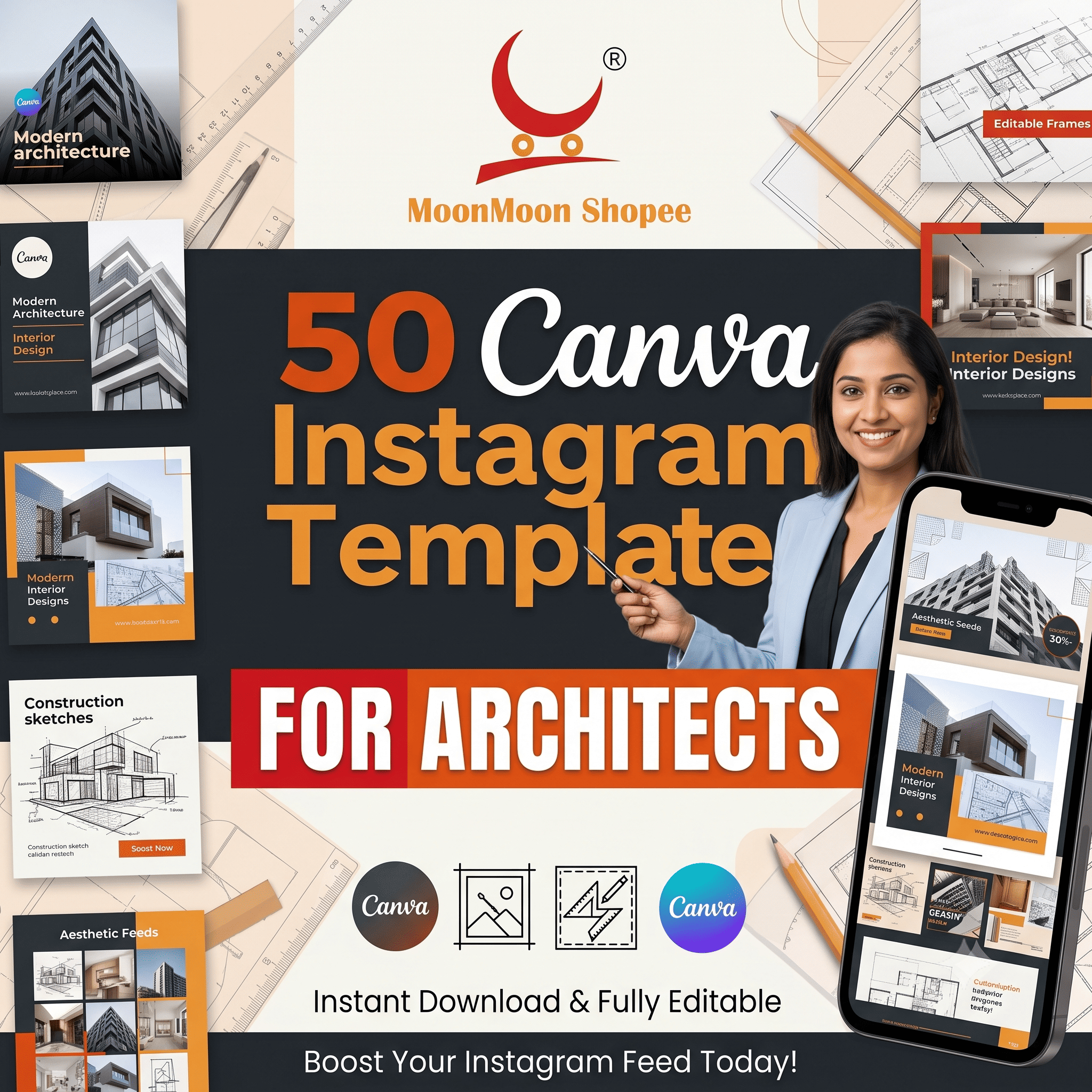 50 Canva Instagram Templates for Architects: Transform Your Firm's Social Media Presence
