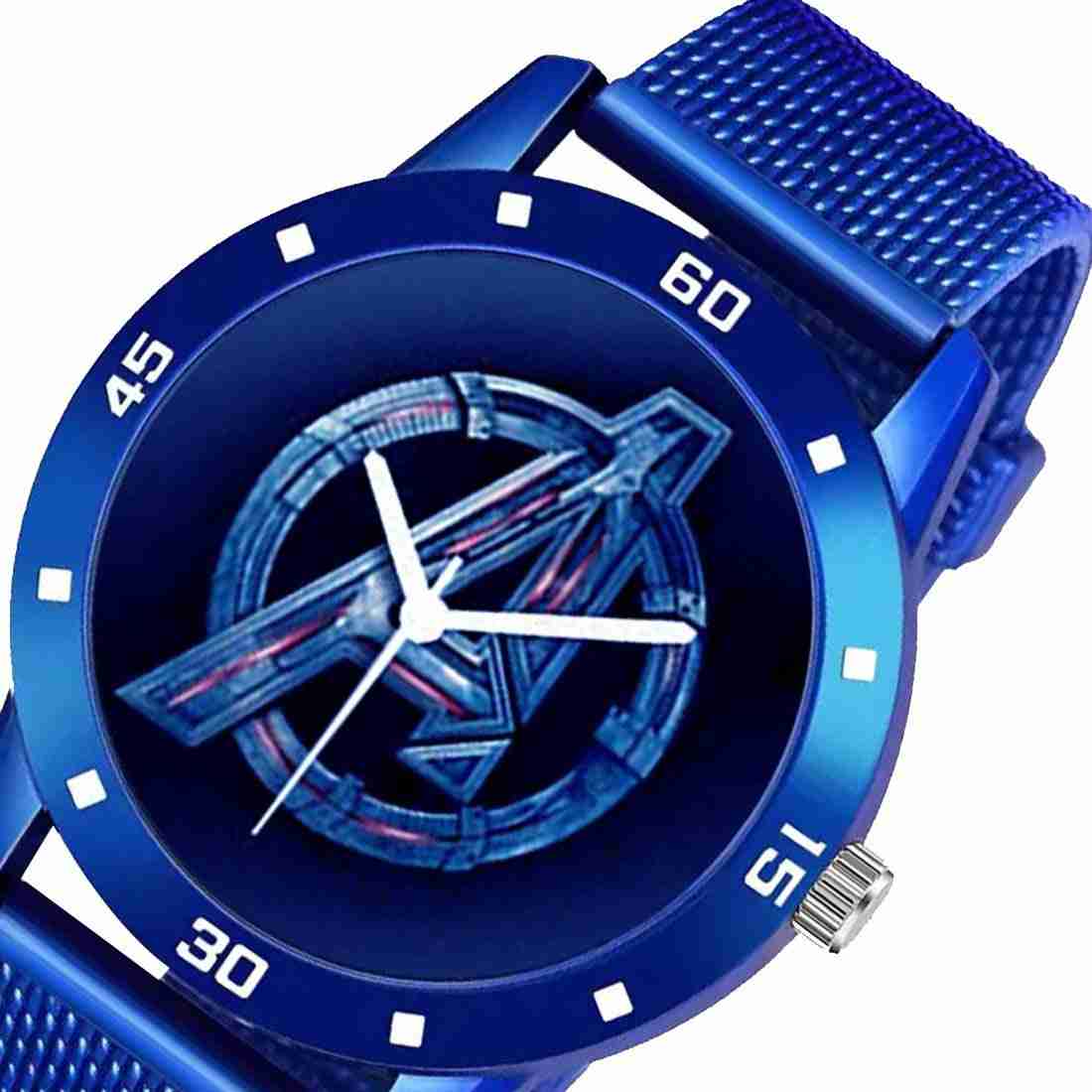 Silicone Analog Quartz Sports Watch Water Resistant Blue Colour