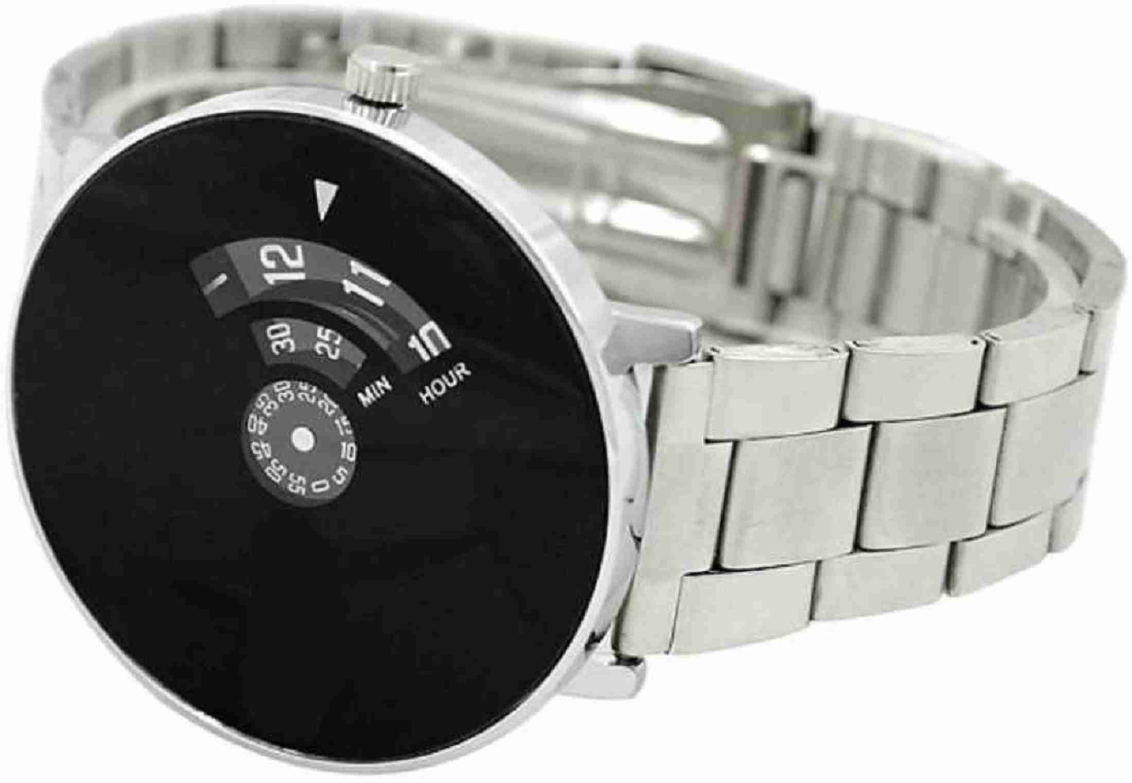 Stainless Steel Analog Quartz Sports Watch Water Resistant Silver Colour