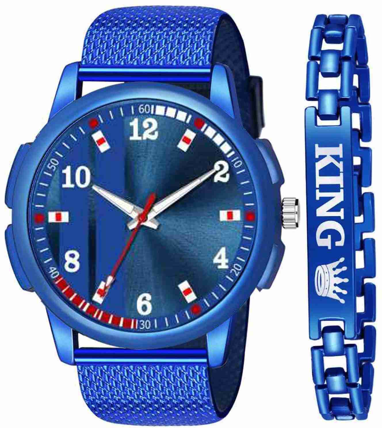 Silicone Analog Quartz Sports Watch Water Resistant Blue Colour