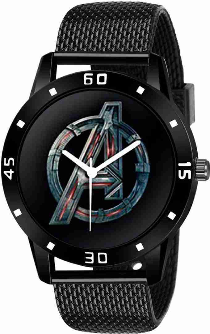 Silicone Analog Quartz Sports Watch Water Resistant Black Colour