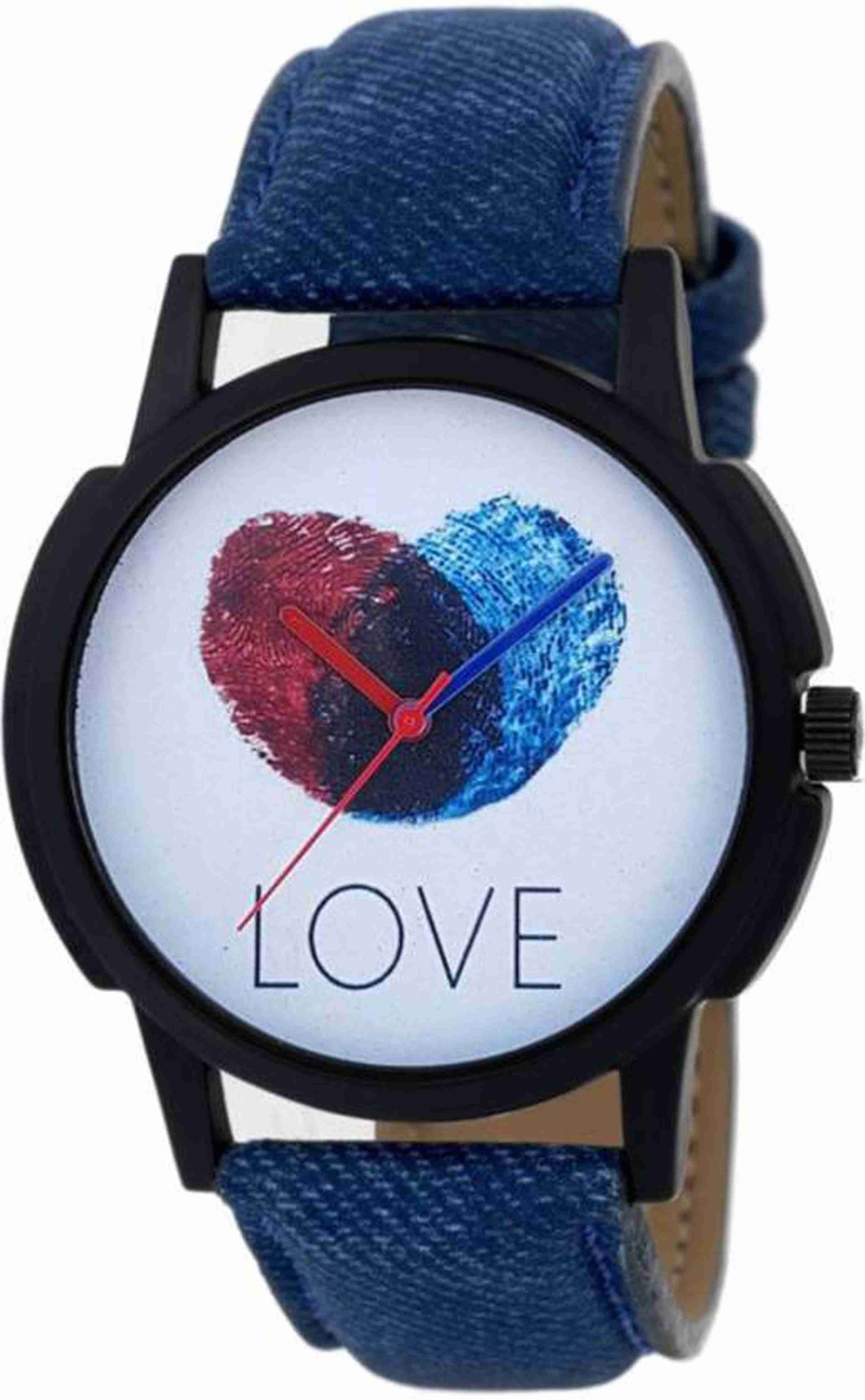 Synthetic Leather Analog Mechanical Manual Sports Watch Water Resistant Blue Colour