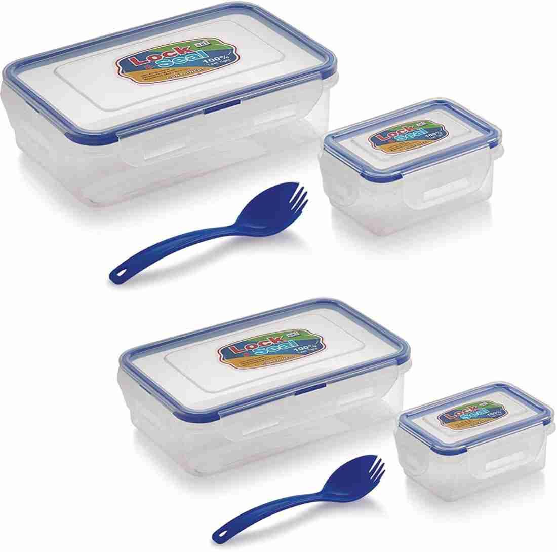 Lock N Seal Lunch Box, 800ml and 550ml (Transparent)