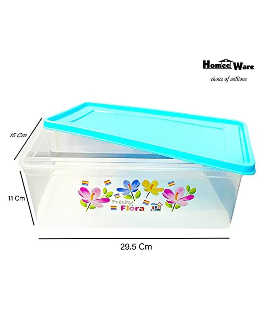 Ski Plastic Bread Box Rectangle 1400ml, Multicolour, Set of 1