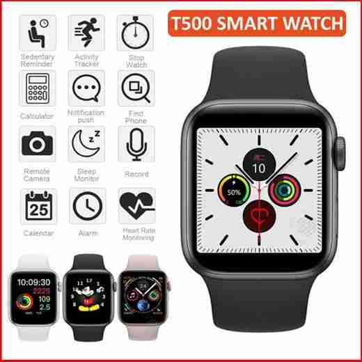 Smart Watch T500 with Calling Feature, Fitness Tracker, Compatible with Android & iOS Both