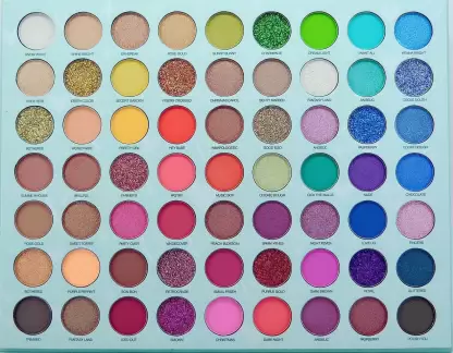 color RENEE Hated With Love Pressed Pigment 63 Colors Palette ( Glitter,Shimmer,Matte) 69.5 g  (Multicolor)