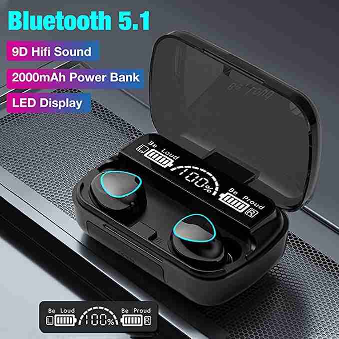 Exclusive Edition M10 TWS Wireless Earphones with Touch Control and LED Charging Display V5.1 Latest Bluetooth Version Gaming TWS Wireless Earphones -1 Pair