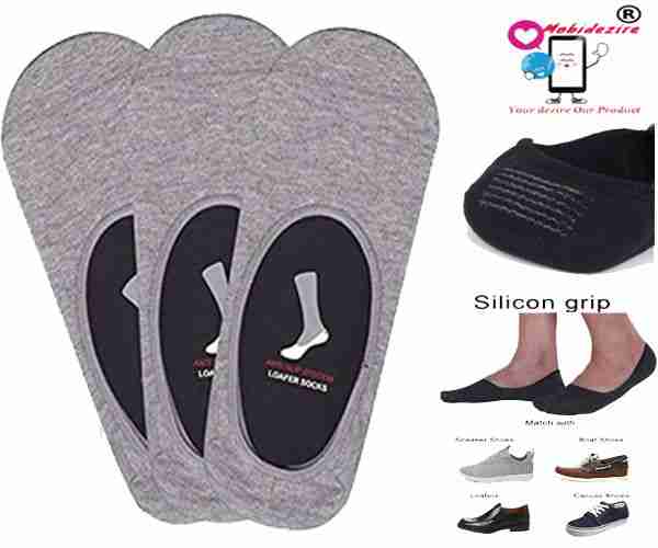 No show Socks/Lofer Socks/Low cut socks/Footies Socks For Men & Women ( Pair of 3)( with silicone Grip)