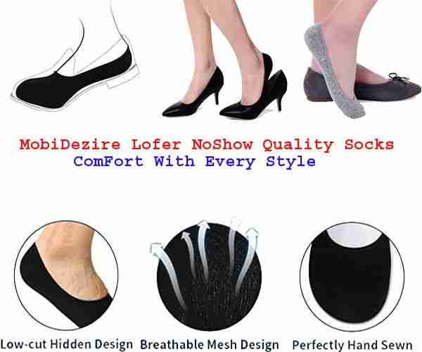 No show Socks/Lofer Socks/Low cut socks/Footies Socks For Men & Women ( Pair of 3)( with silicone Grip)