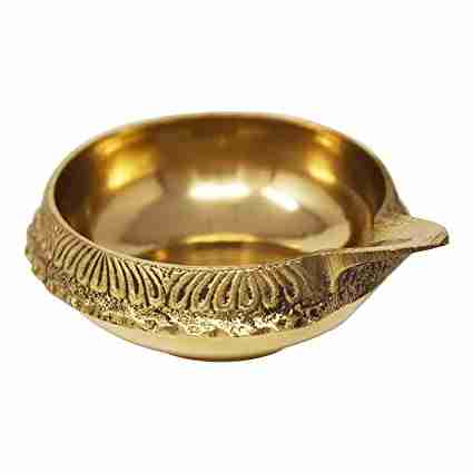 Generic Brass Diwali Diya Kuber Diya Pooja Deepak (Set of 4) (OT1222) 