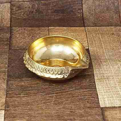 Generic Brass Diwali Diya Kuber Diya Pooja Deepak (Set of 4) (OT1222) 