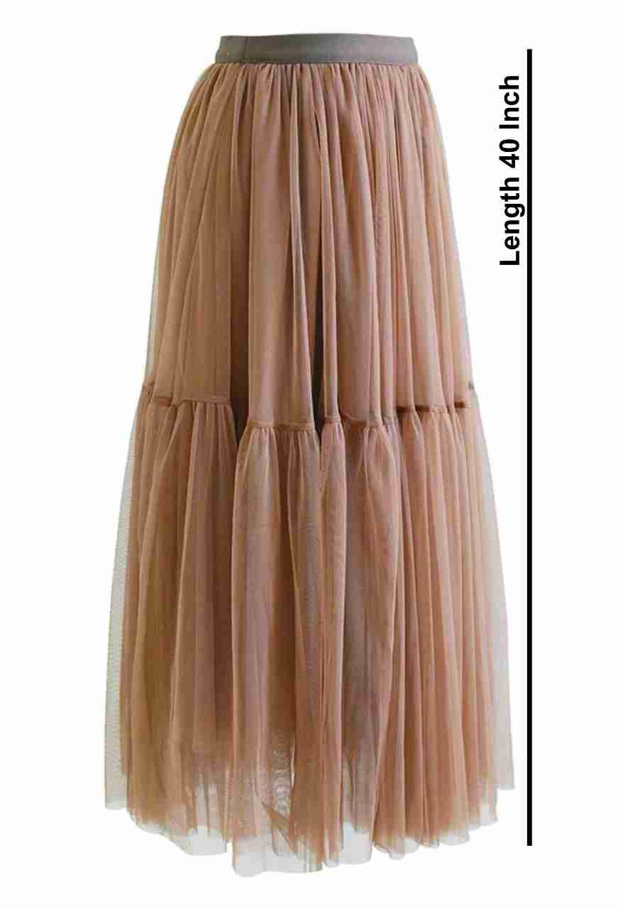 colorful fashion net double frill skirt
