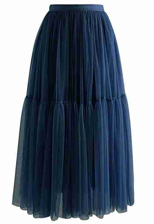 colorful fashion net double frill skirt
