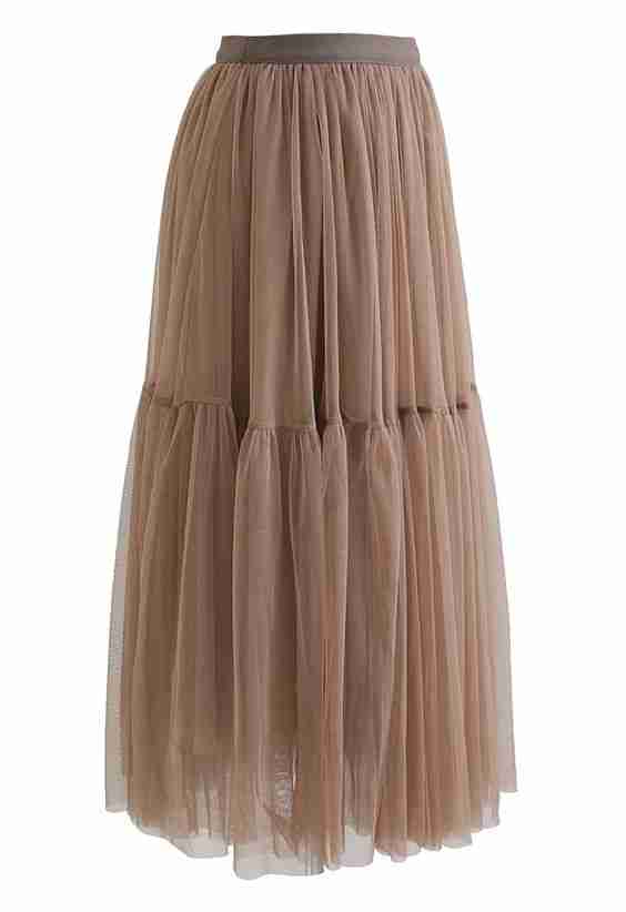 colorful fashion net double frill skirt