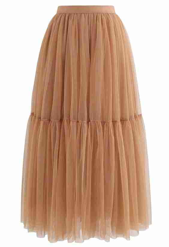colorful fashion net double frill skirt