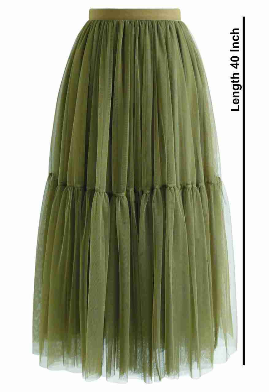 Net Double  frill skirt