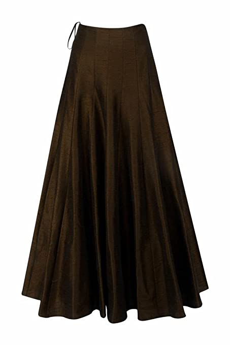 Raw silk colorful long skirts