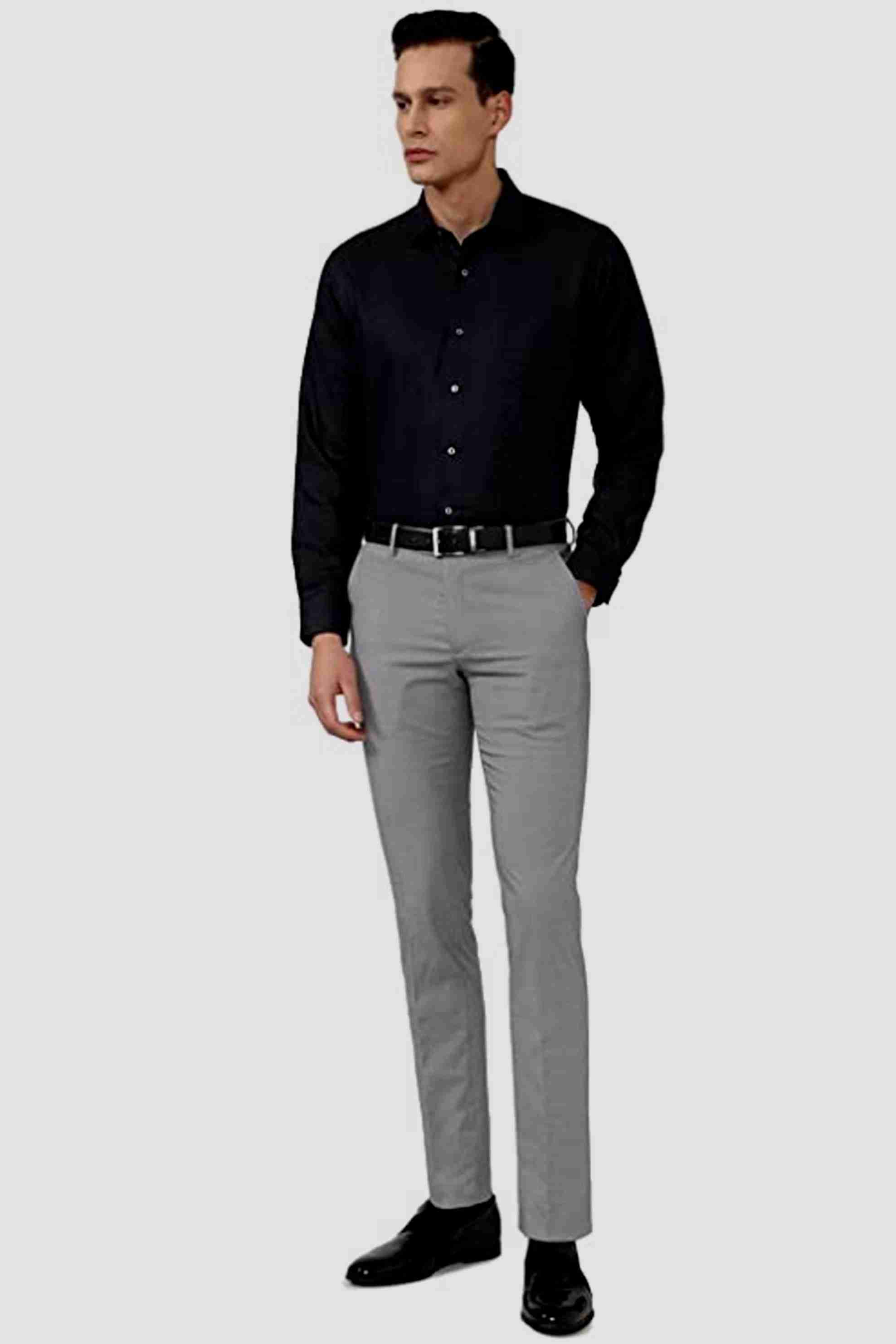 MAKHANCHOR Black Regular Fit Formal Shirt