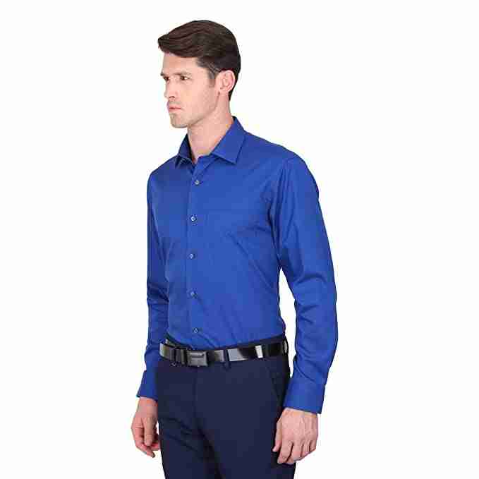 MAKHANCHOR Blue Regular Fit Formal Shirt