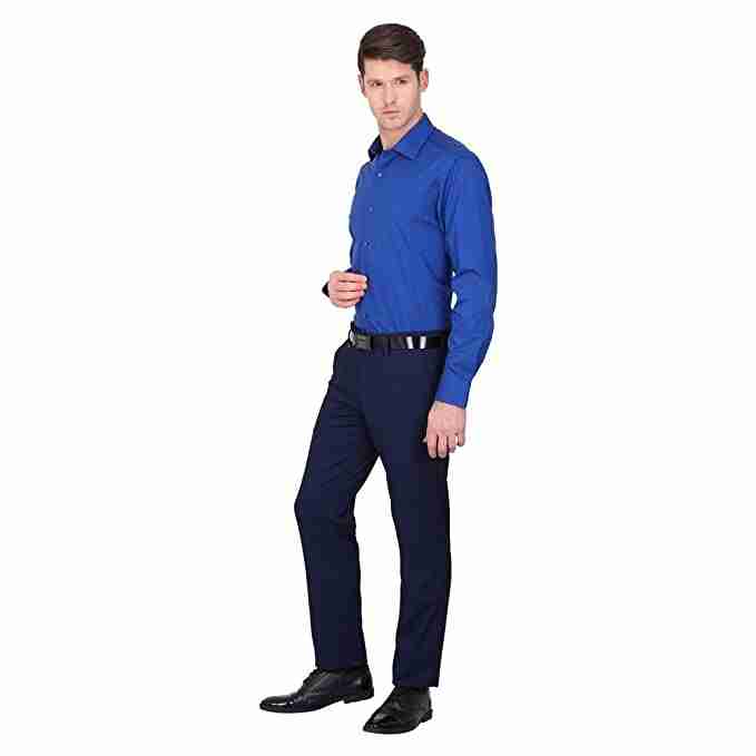 MAKHANCHOR Blue Regular Fit Formal Shirt