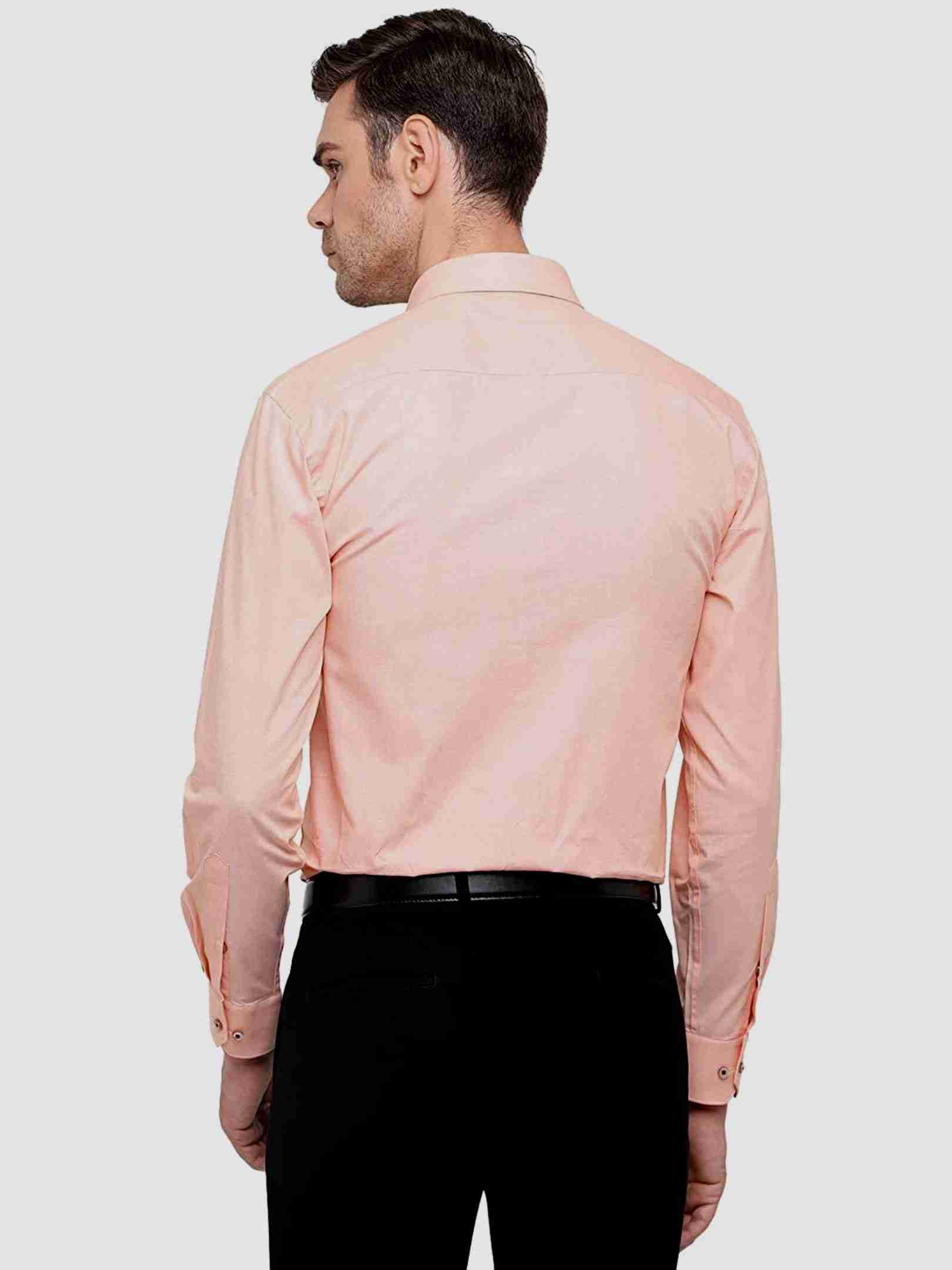 MAKHANCHOR Peach Regular Fit Formal Shirt