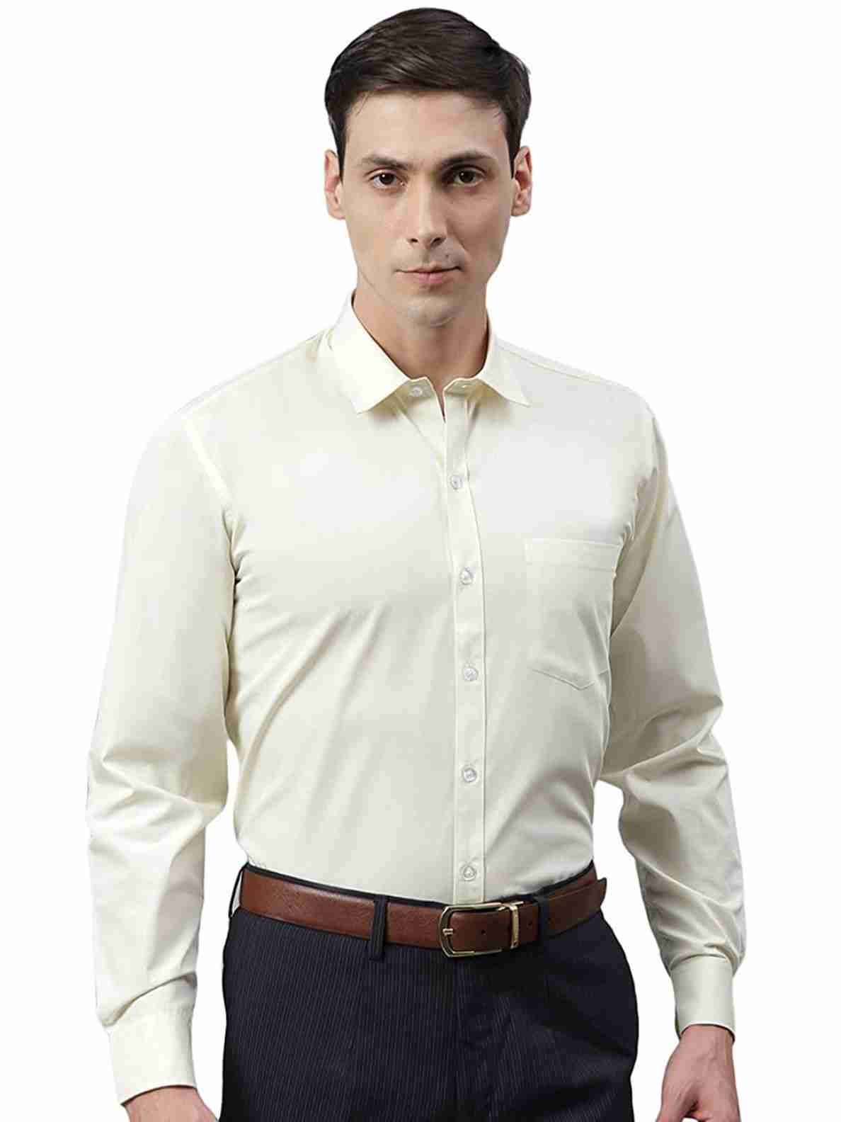 MAKHANCHOR Yellow Regular Fit Formal Shirt