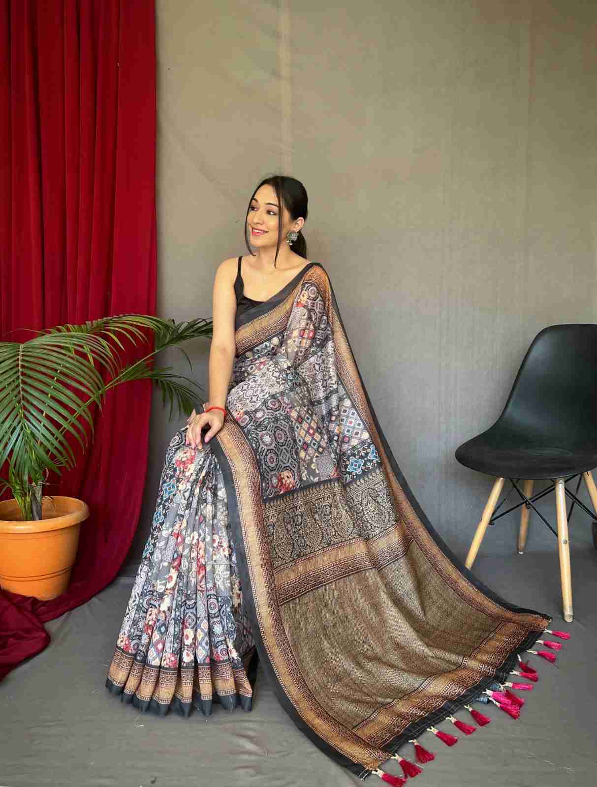 Beautiful cotton saree with digital print 