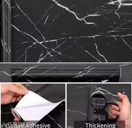 MOONMOONSHOPEE Abstract Black Wallpaper (pack of 2)