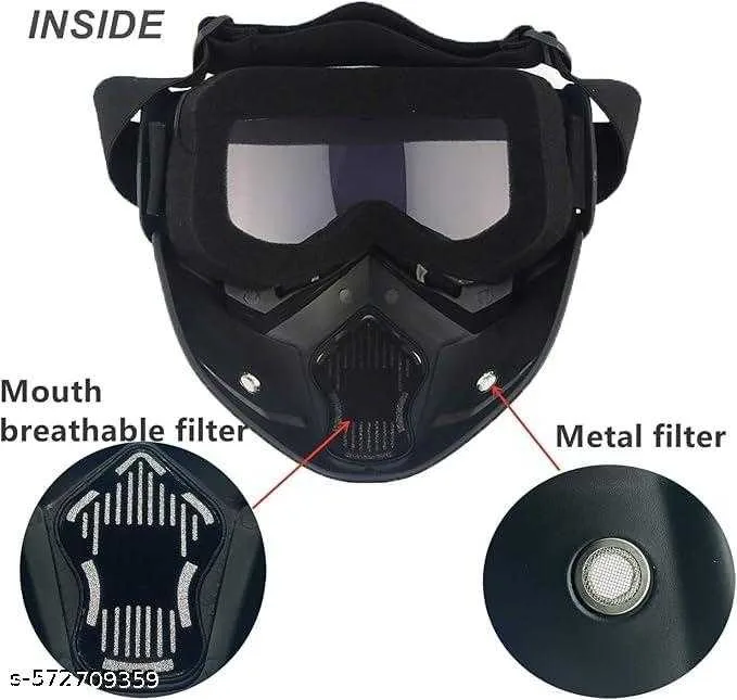 Motorcycle Goggle mask Anti Scratch UV Protective Face Mask, Bike Riding Goggles Mask with Detachable Face Mask |