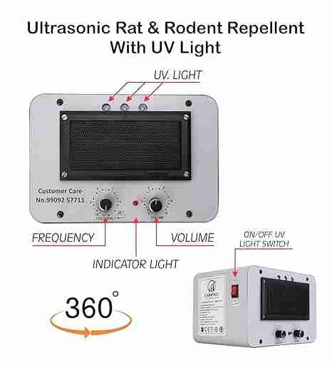 Ultrasonic Rat Repellent with UV Light