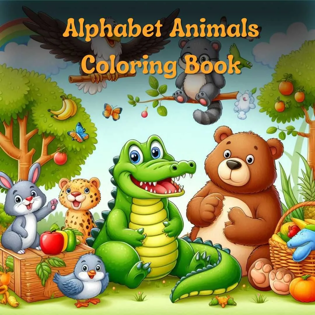 Alphabet Animals Coloring Book for Kids Ages 3-6 | Learn ABCs with Cute Animal Illustrations | Fun Preschool & Kindergarten Educational Activity