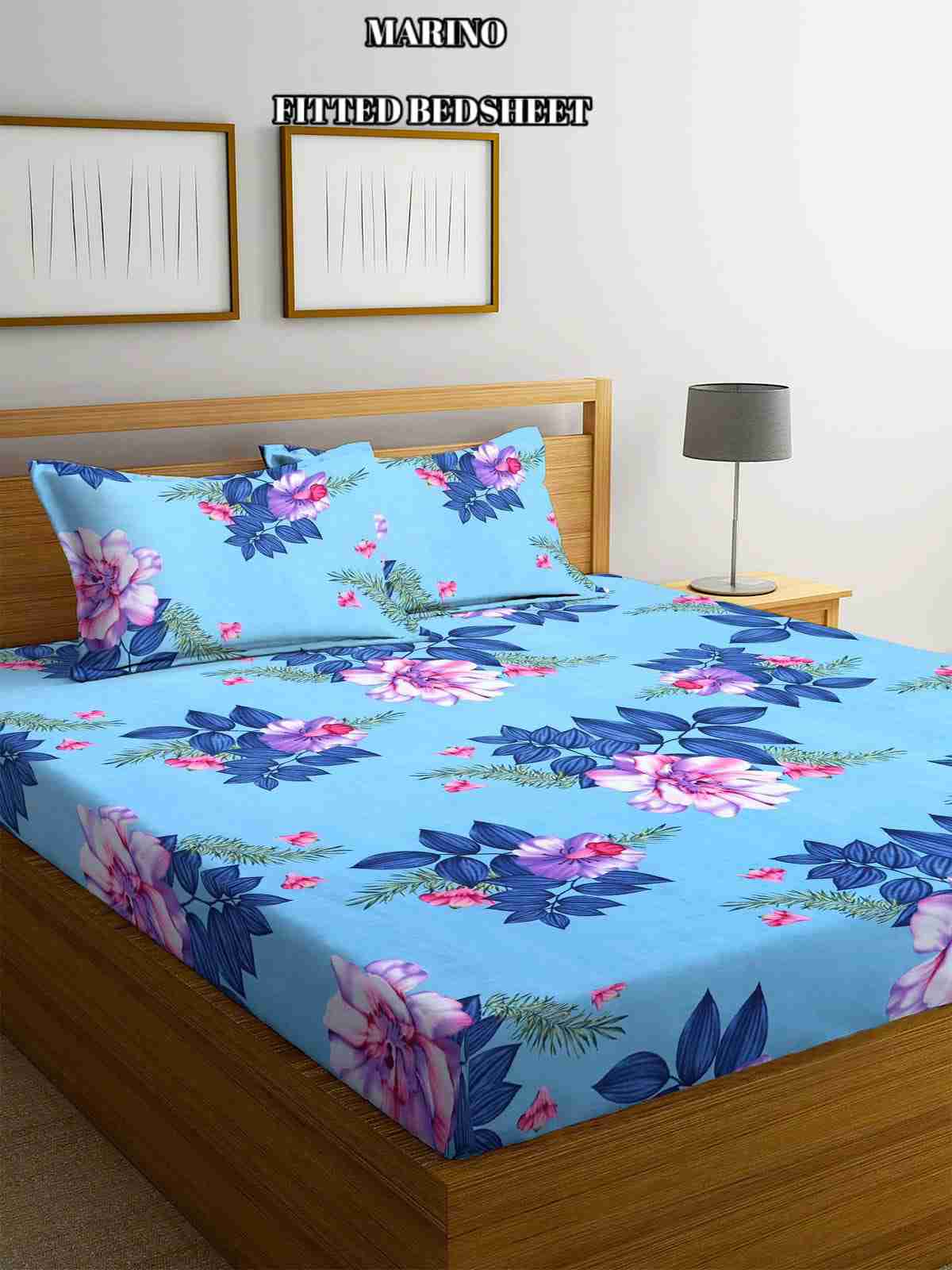 Homdazal Premium Double Bedsheet with 2 Pillow Covers - 160 TC Supersoft Glace Cotton - Breathable & Wrinkle Free - 3 Pcs Set