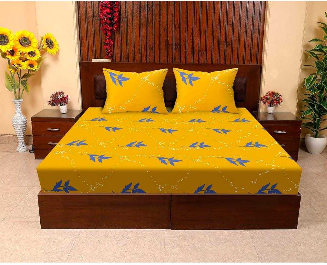 BEDSHEET 72*78 Trending Cotton Double Bed Bedsheet Pack Of 1 With 2 Pillow Covers17*27 