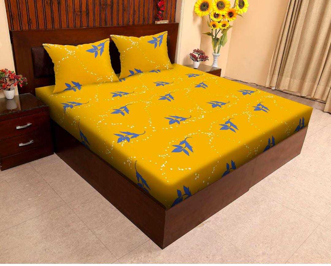 BEDSHEET 72*78 Trending Cotton Double Bed Bedsheet Pack Of 1 With 2 Pillow Covers17*27 