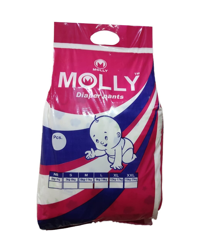 Molly Baby Diapers, Soft and leakage proof dry pant diapers ( 30 Pieces) 