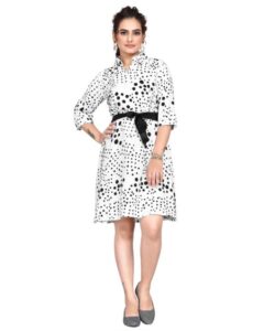 White Color Dotted Kurti