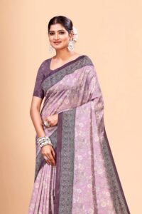 Digital Printed Silk Saree for Women | Soft & Lightweight | Elegant Traditional Wear with Blouse Piece | 5.50M Saree - Image 3